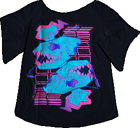 Hyena Agenda skull 'glitchwave' shirt